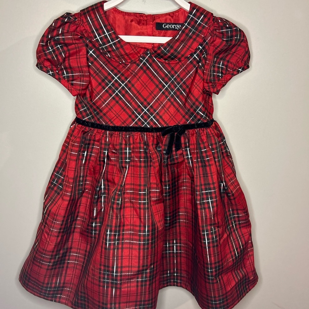 George Vibrant Red Checkered Dress